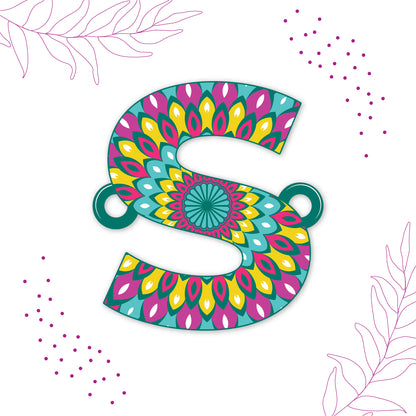 Alphabet S Wooden Rakhi