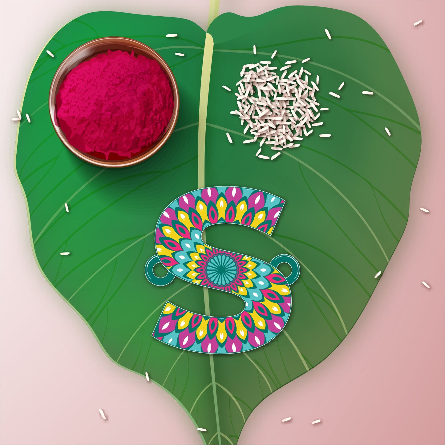 Alphabet S Wooden Rakhi