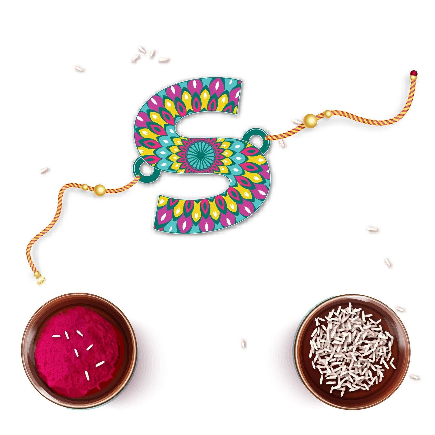 Alphabet S Wooden Rakhi