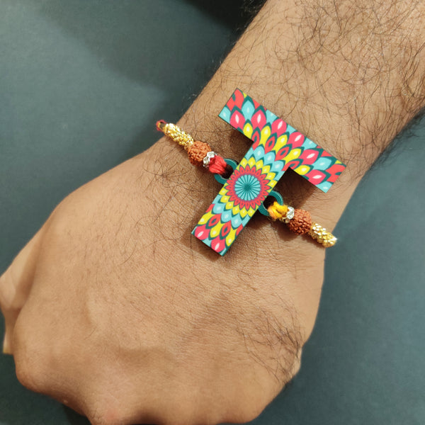 Alphabet T Wooden Rakhi