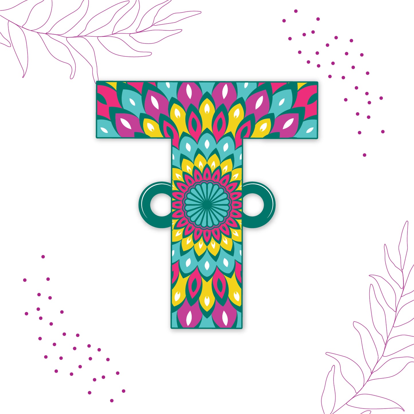 Alphabet T Wooden Rakhi