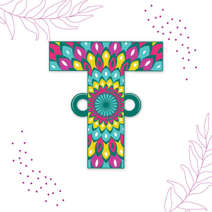 Alphabet T Wooden Rakhi