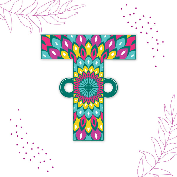 Alphabet T Wooden Rakhi