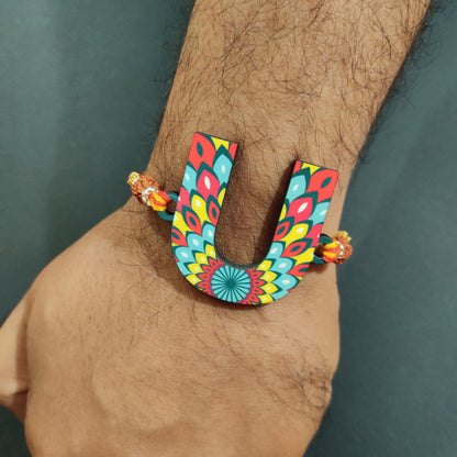 Alphabet U Wooden Rakhi