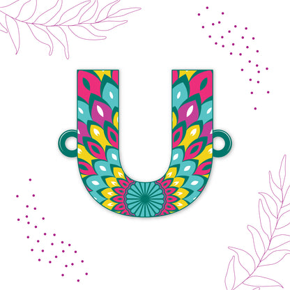 Alphabet U Wooden Rakhi