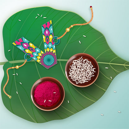 Alphabet V Wooden Rakhi