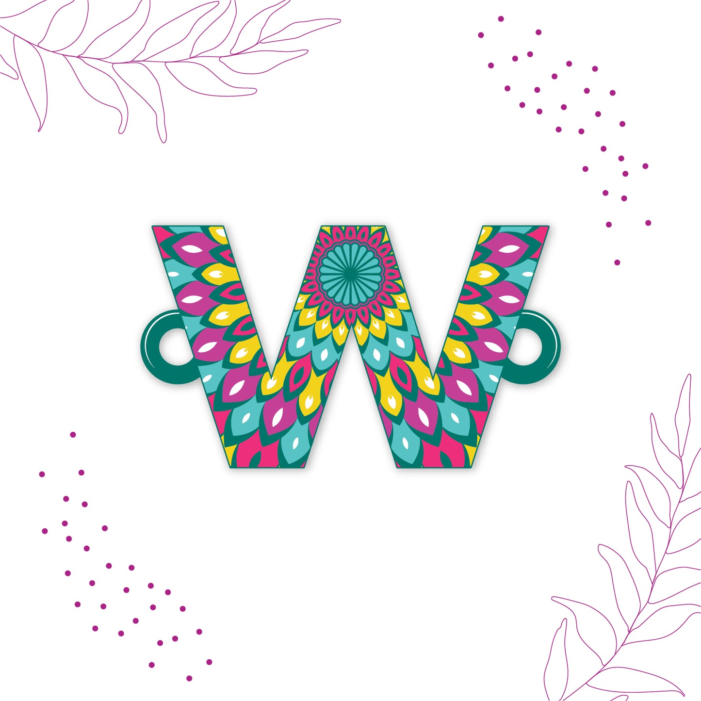 Alphabet W Wooden Rakhi