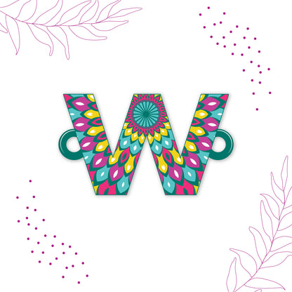 Alphabet W Wooden Rakhi
