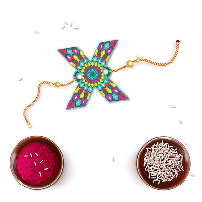 Alphabet X Wooden Rakhi