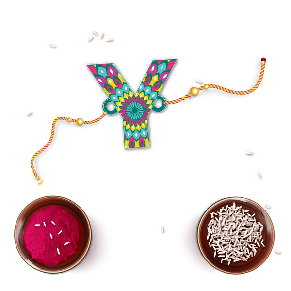Alphabet Y Wooden Rakhi