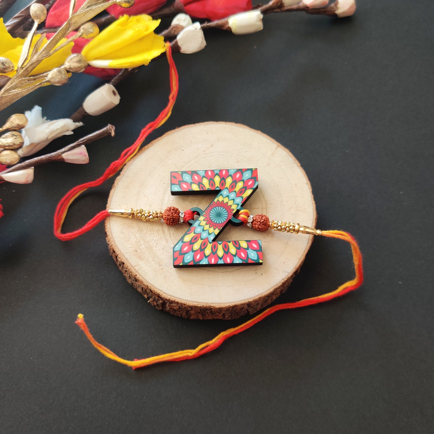 Alphabet Z Wooden Rakhi