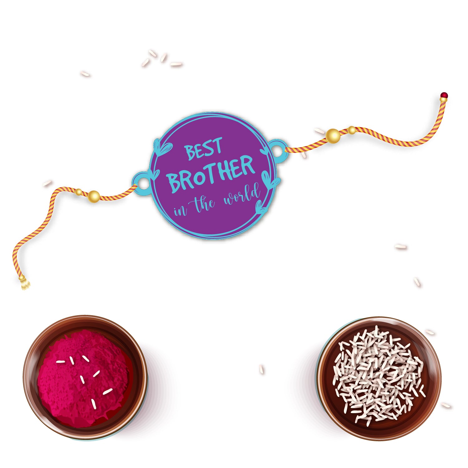 Best Brother in the World' Rakhi with Rudraksha