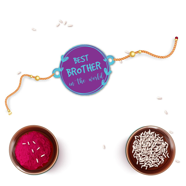Best Brother in the World Wooden Rakhi