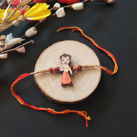 Chota Bheem Wooden Rakhi for Brother , Bhaiya , Bhai , Boys