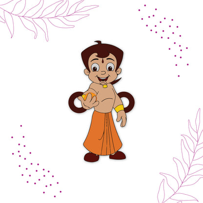 Chota Bheem Wooden Rakhi with Rudraksha | Cartoon Rakhi for Bro | Shop Online India