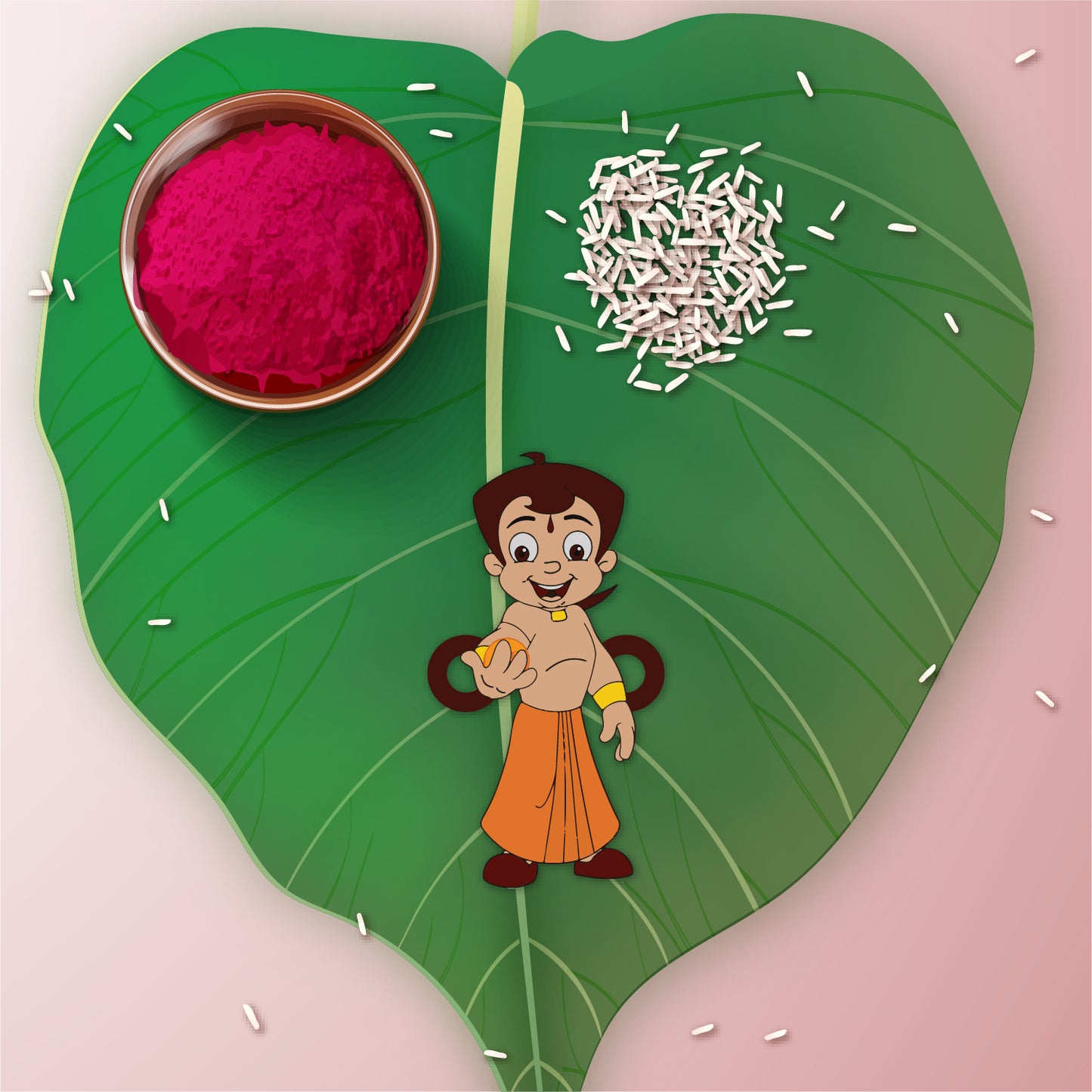 Chota Bheem Wooden Rakhi with Rudraksha | Cartoon Rakhi for Bro | Shop Online India