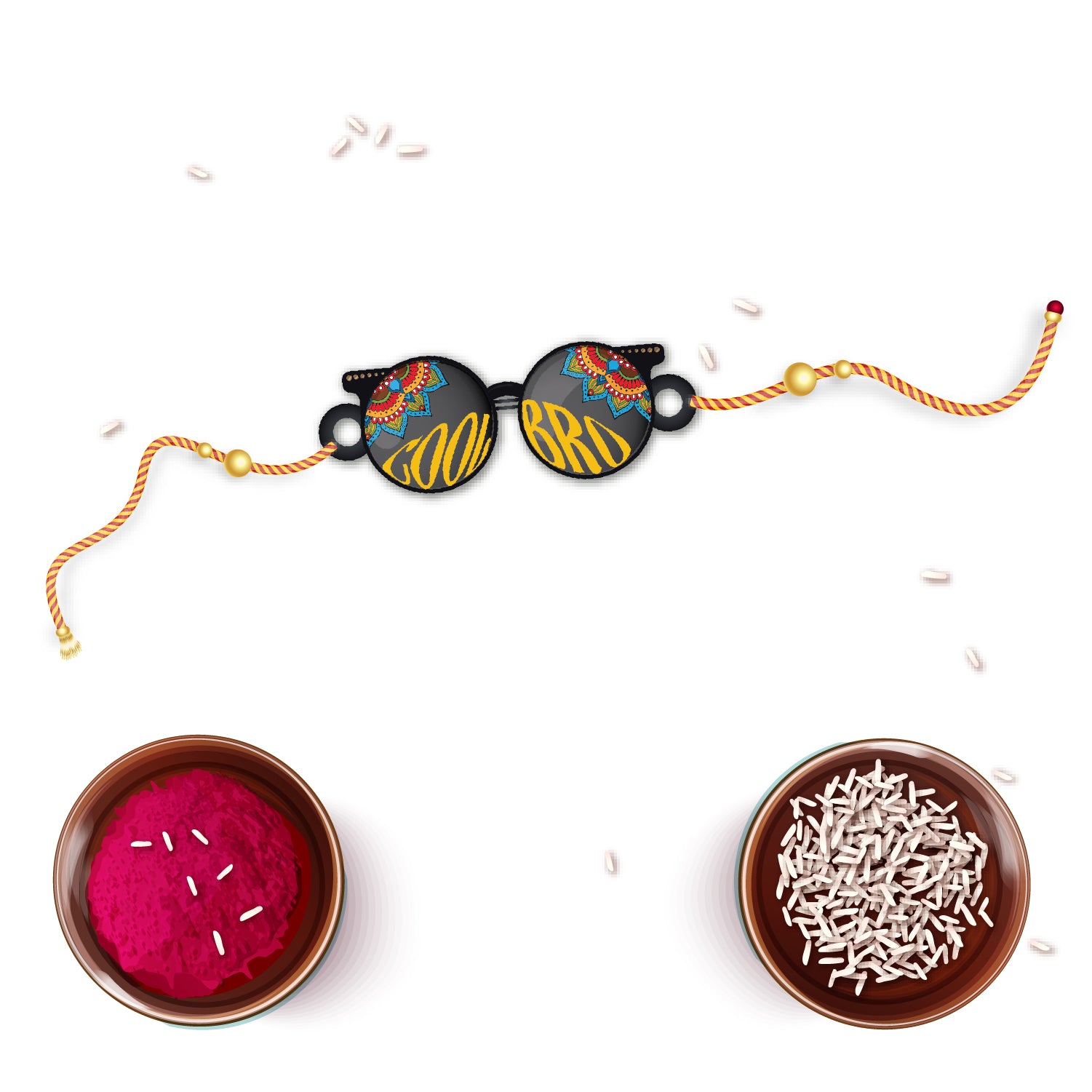 Cool Bro Wooden Rakhi with Rudraksha