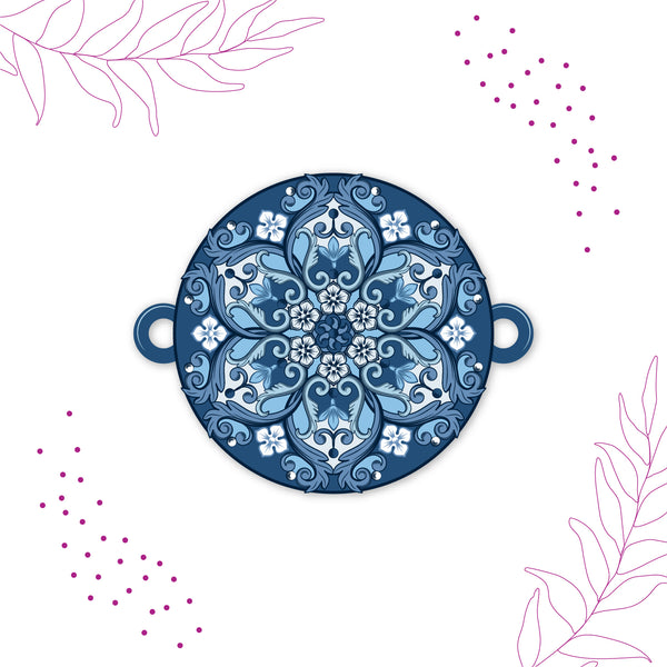 Ethnic Mandala Wooden Rakhi for Brother , Bhaiya , Bhai , Boys