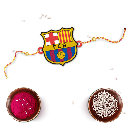 FC Barcelona Wooden Rakhi – Football Theme Rakhi | Bhai Please