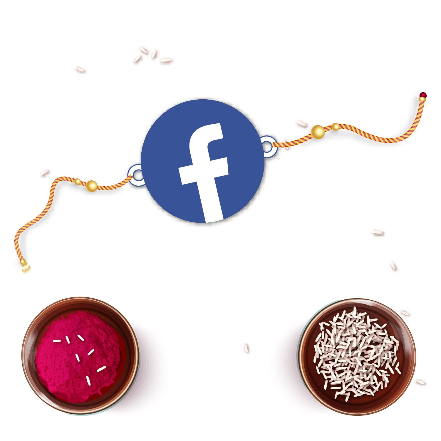 Detailed view showing the natural wood texture and smooth finish of the Facebook Rakhi pendant.