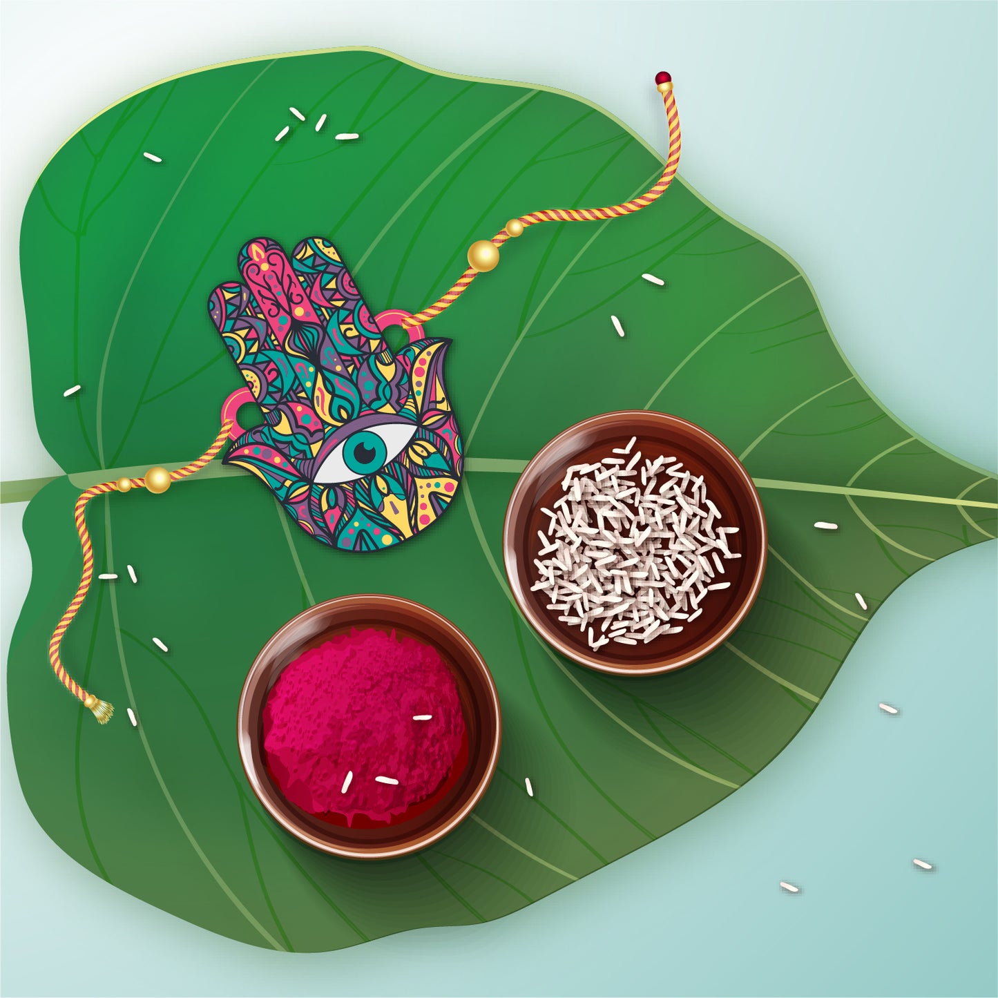 Spiritual Rakhi with Hamsa design – eco-friendly