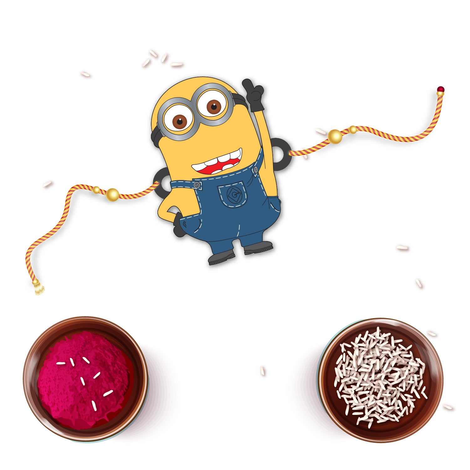 Detailed view showing the natural wood texture and smooth finish of the Minion Rakhi pendant.