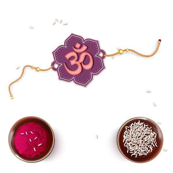 Om Wooden Rakhi for Brother , Bhaiya , Bhai , Boys