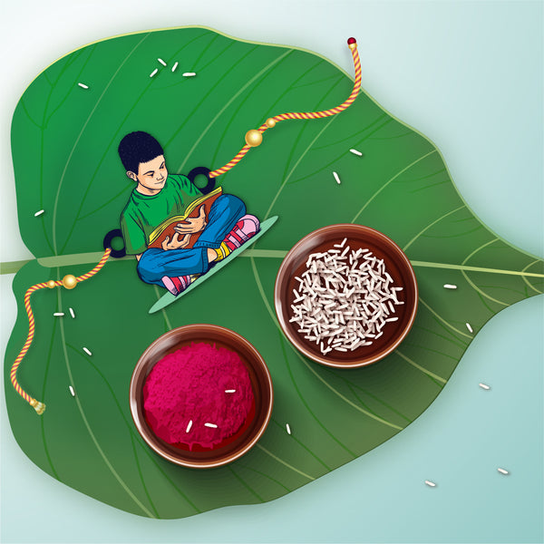 Padhaku Bhai / Book Lover Bhai Wooden Rakhi for Brother , Bhaiya , Bhai , Boys