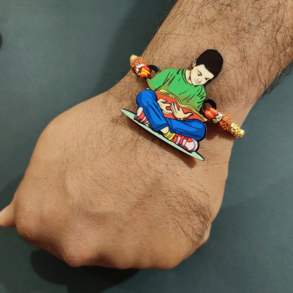 Padhaku Bhai / Book Lover Bhai Wooden Rakhi for Brother , Bhaiya , Bhai , Boys