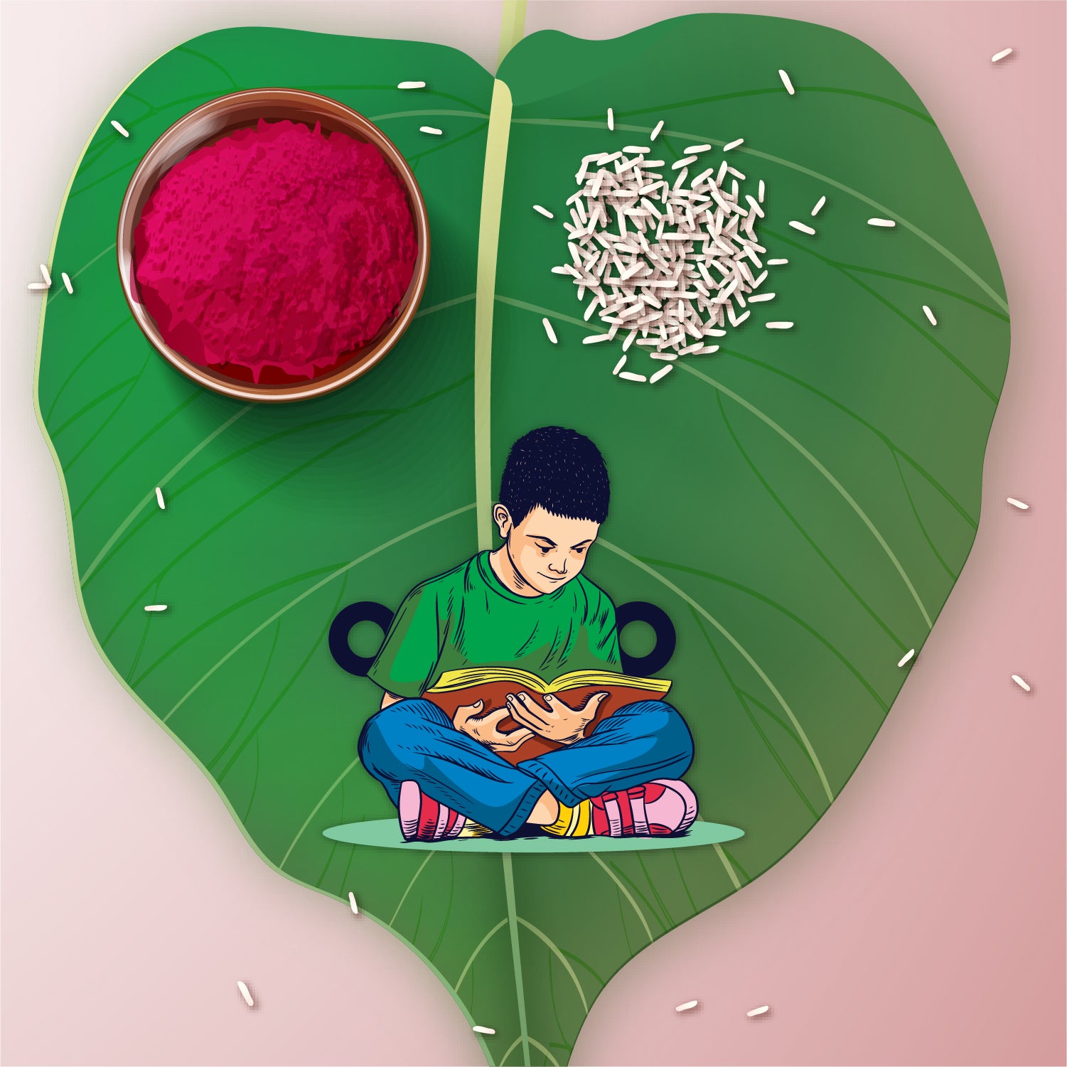Nerdy brother Rakhi – printed wooden Rakhi with spiritual thread