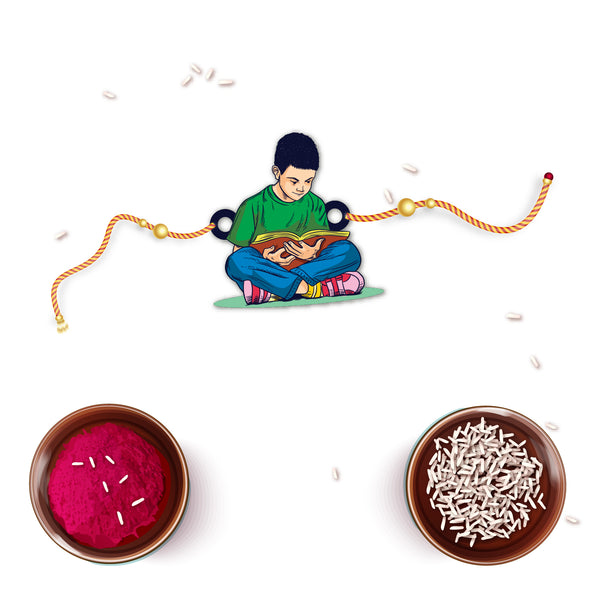 Padhaku Bhai / Book Lover Bhai Wooden Rakhi for Brother , Bhaiya , Bhai , Boys