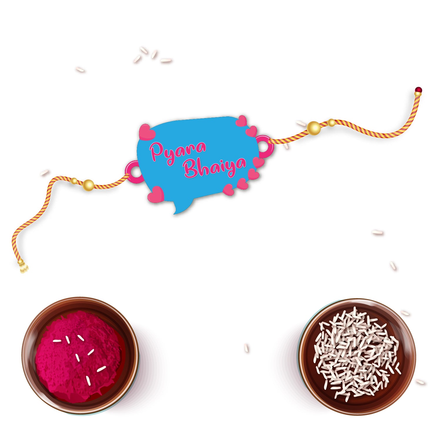 Traditional Rakhi with modern wooden design and sacred thread