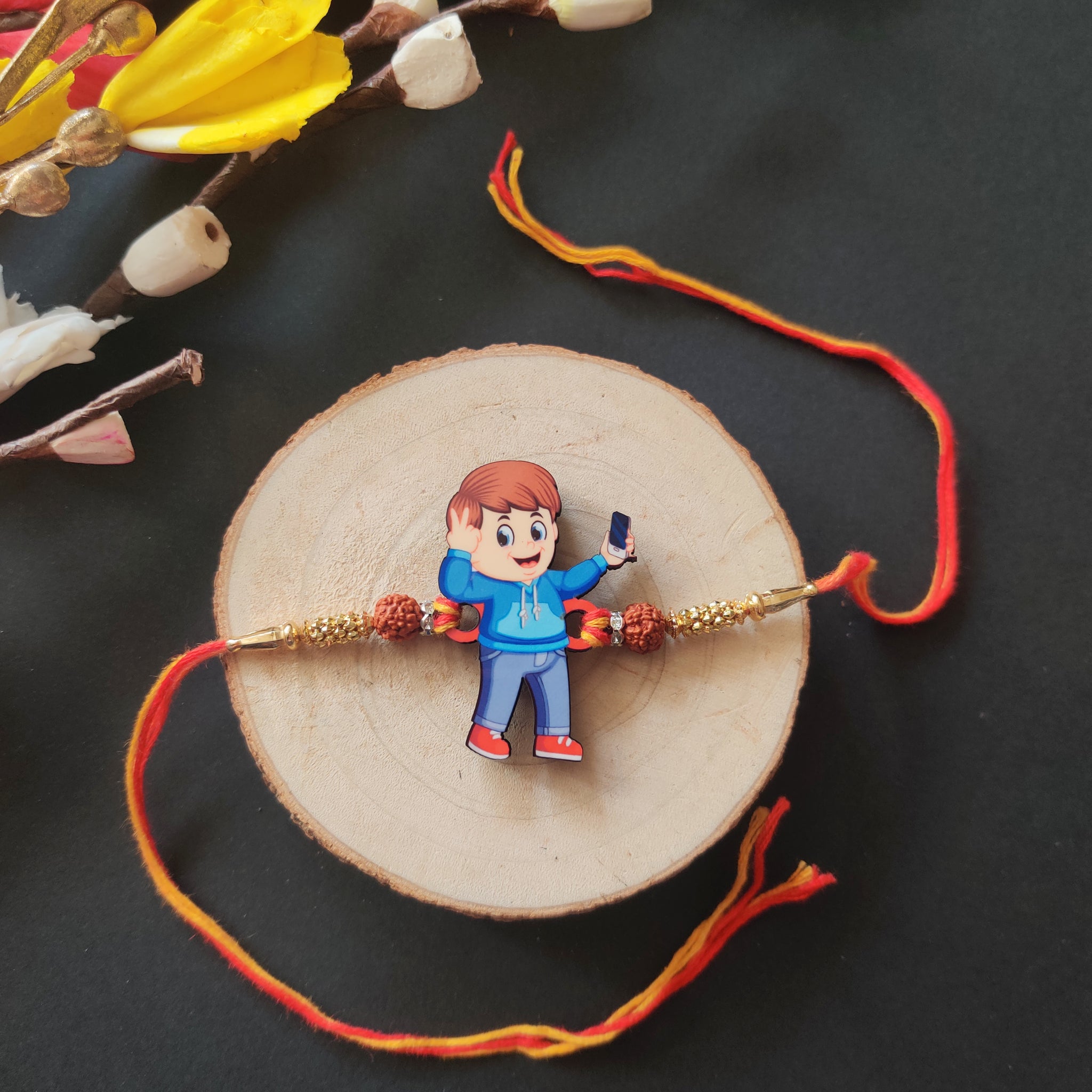 Selfie Wala Bhai Wooden Rakhi