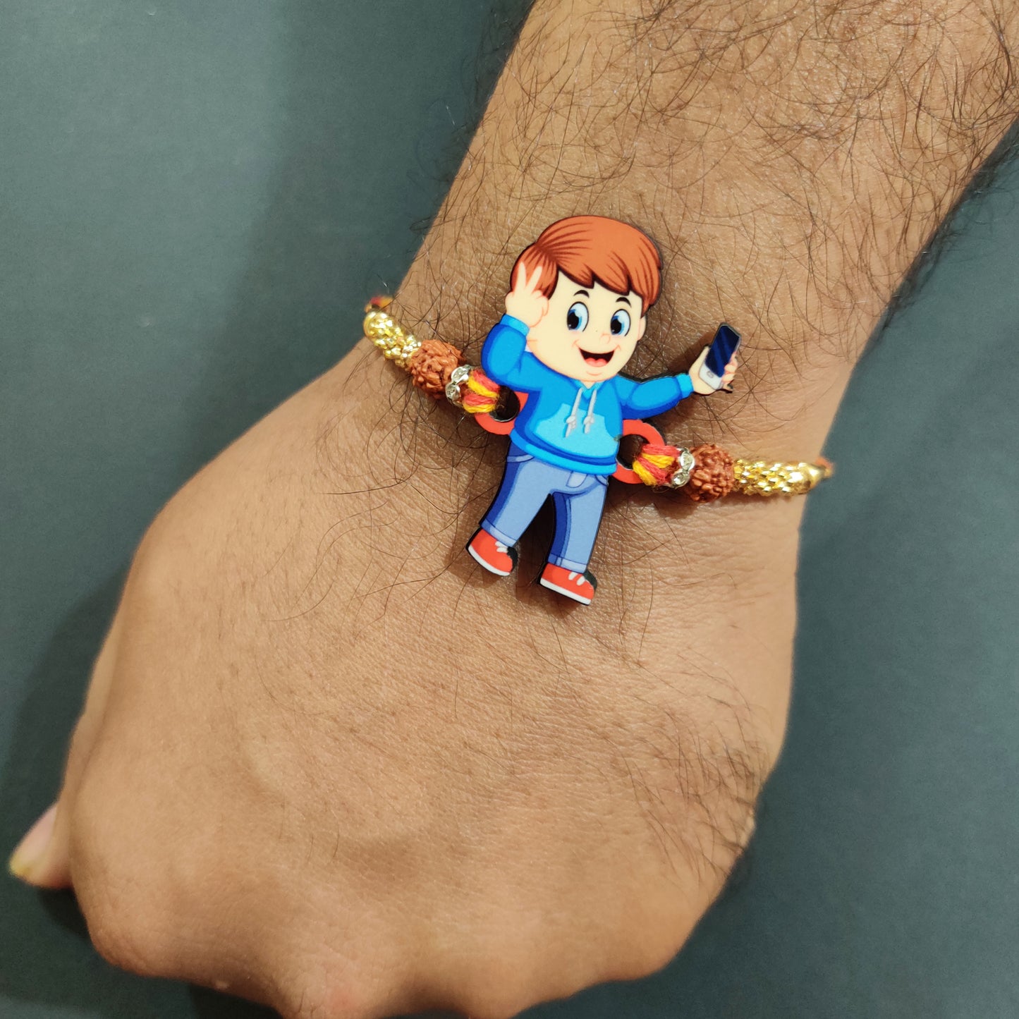 Eco-friendly wooden Rakhi for photo-loving brother India
