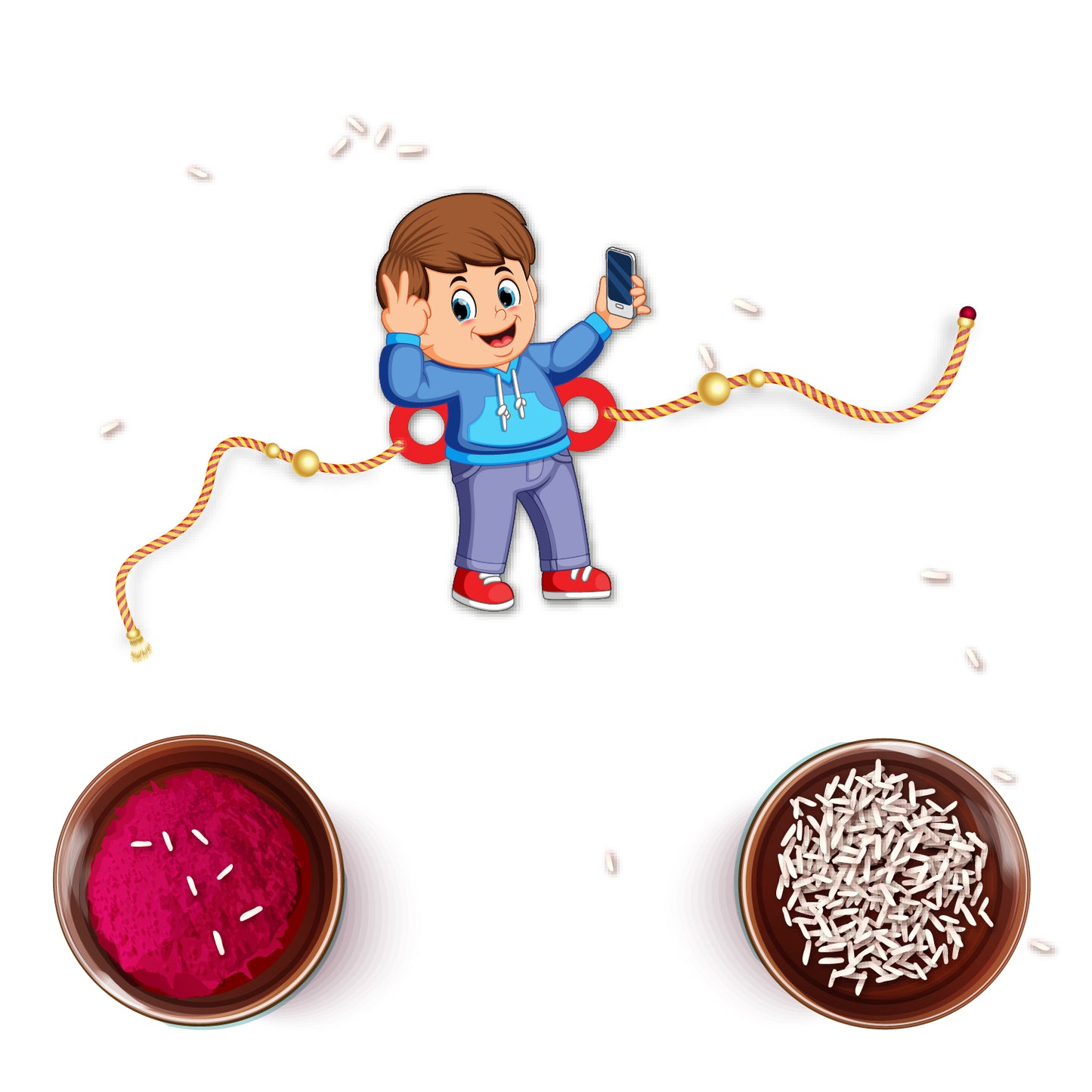 Selfie-themed Rakhi – wooden Rakhi for stylish brother
