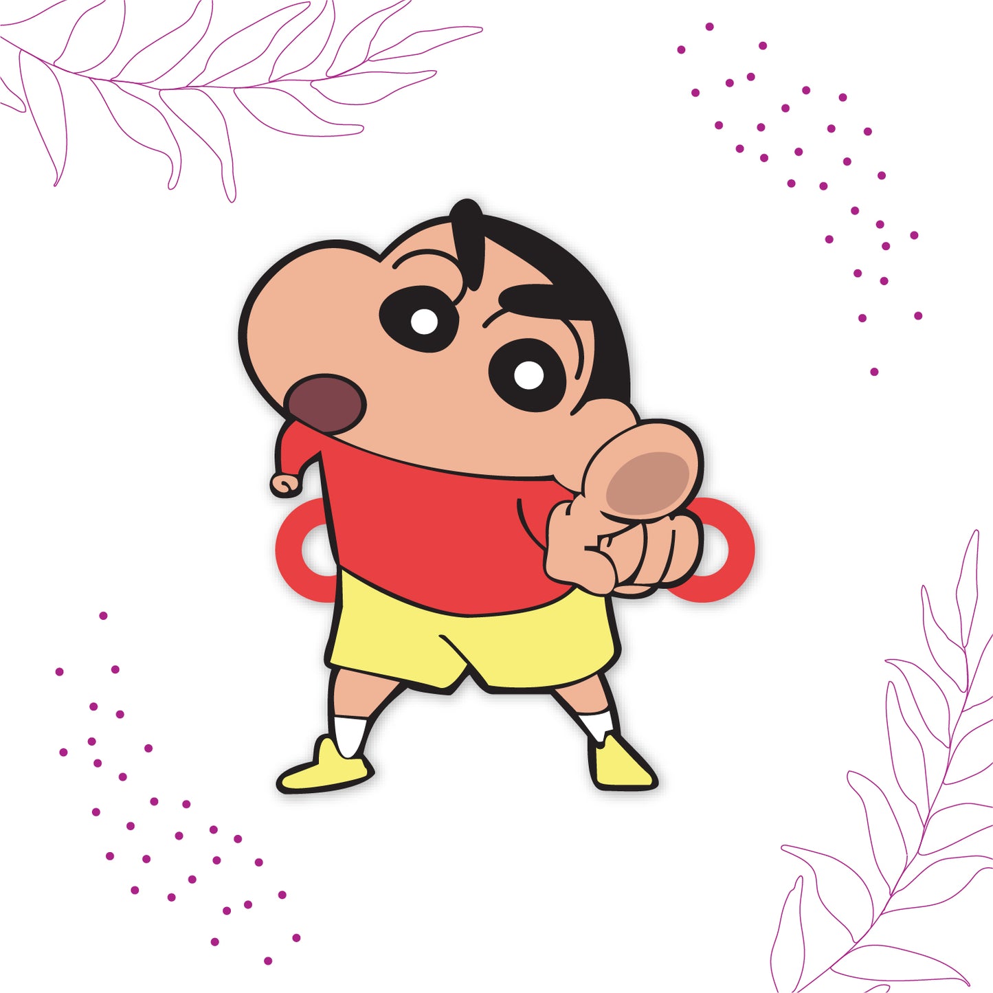 Playful gift packaging for Shinchan Wooden Rakhi with Rudraksha