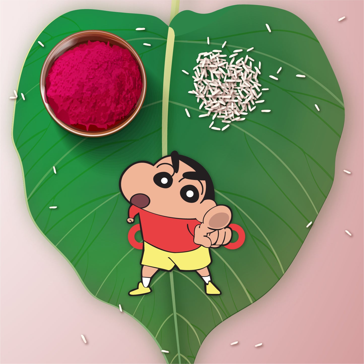 Close-up of the sacred Rudraksha beads on the thread of the Shinchan Rakhi.