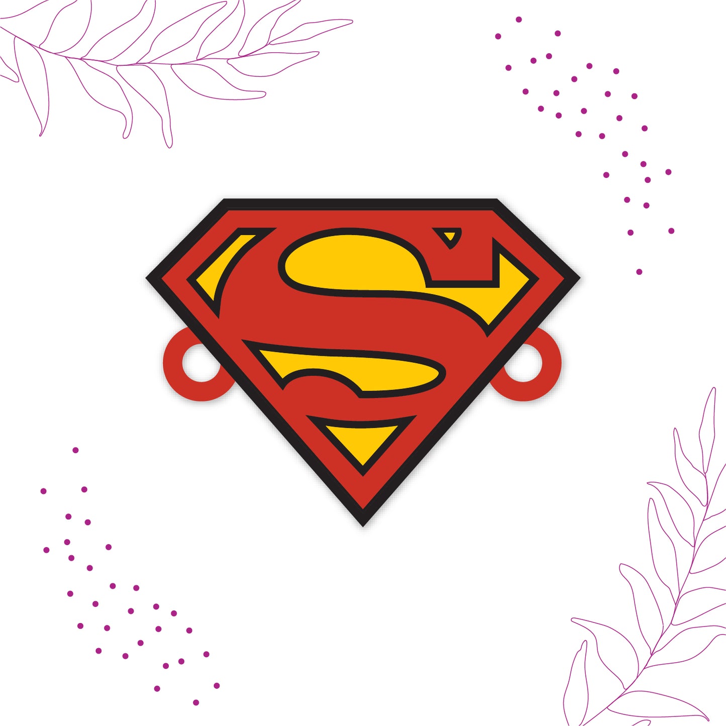Heroic gift packaging for Superman Wooden Rakhi with Rudraksha