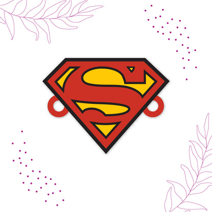 Heroic gift packaging for Superman Wooden Rakhi with Rudraksha