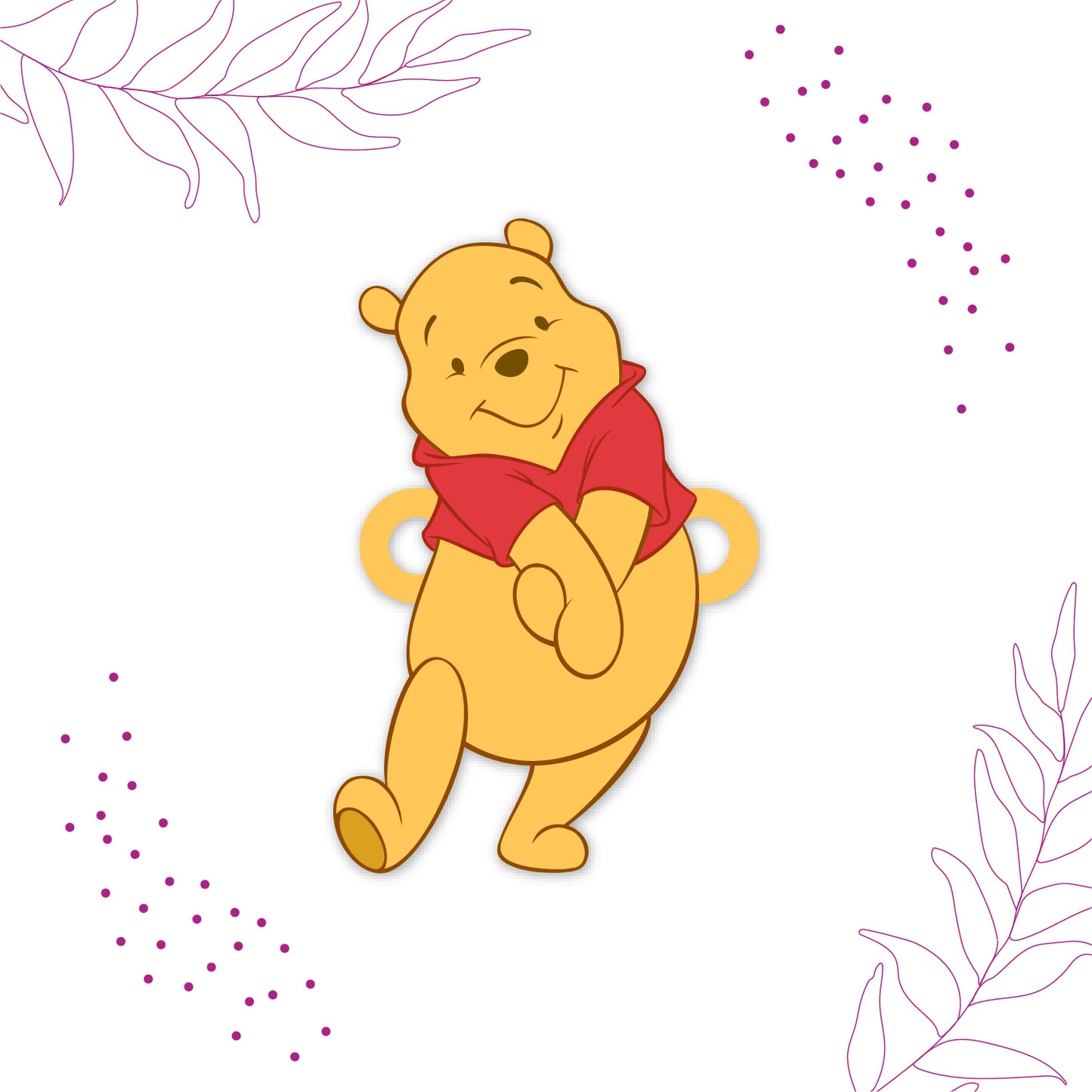 Adorable gift packaging for Winnie Pooh Wooden Rakhi with Rudraksha