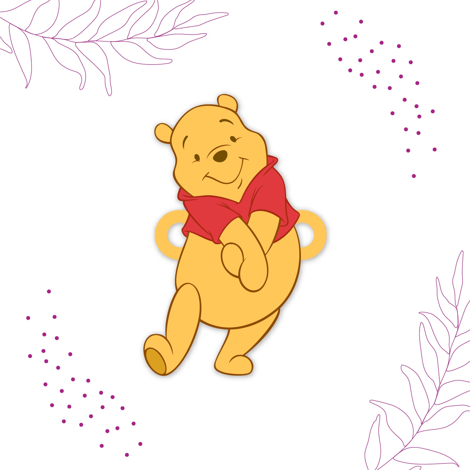 Adorable gift packaging for Winnie Pooh Wooden Rakhi with Rudraksha