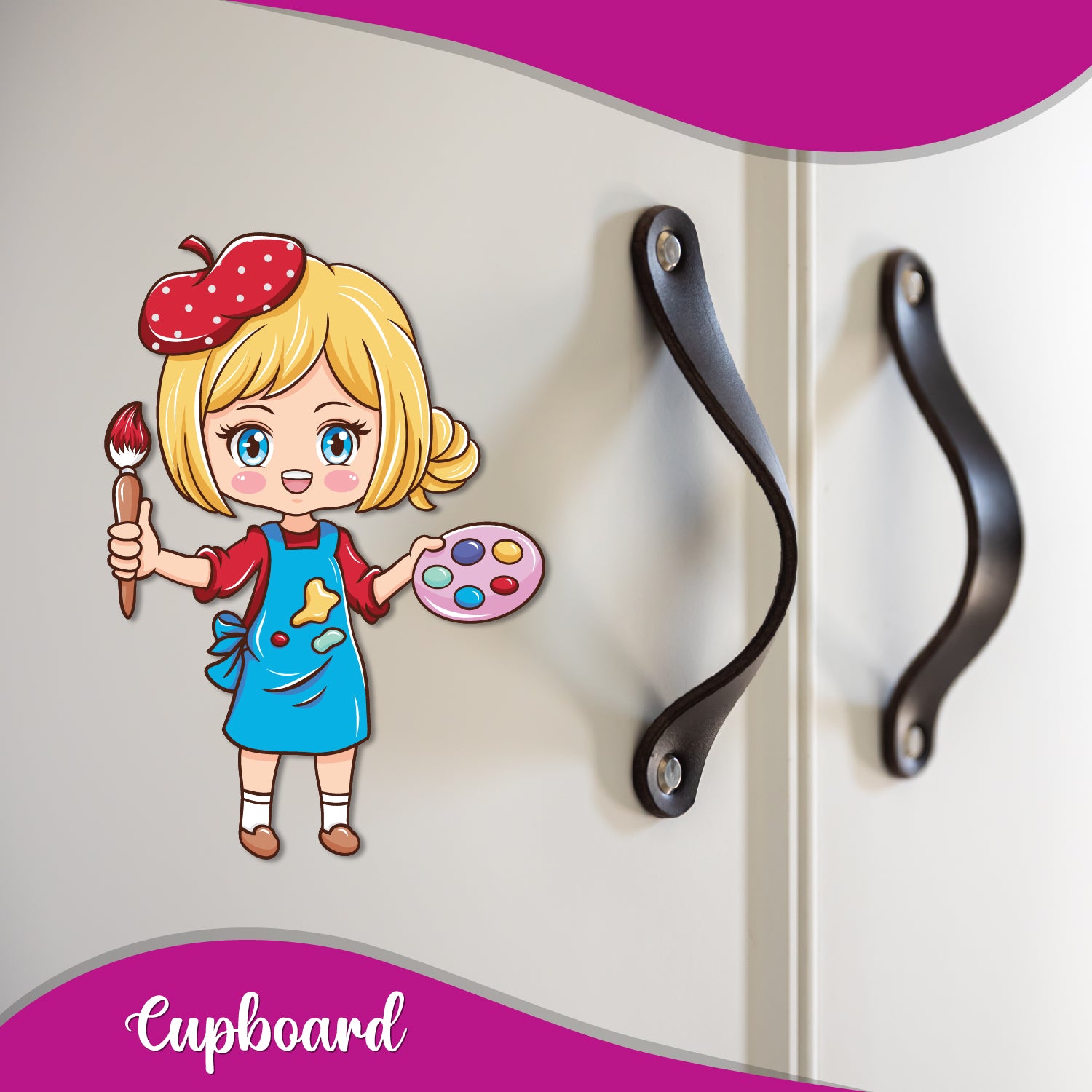 Artistic fridge magnet with vibrant colors