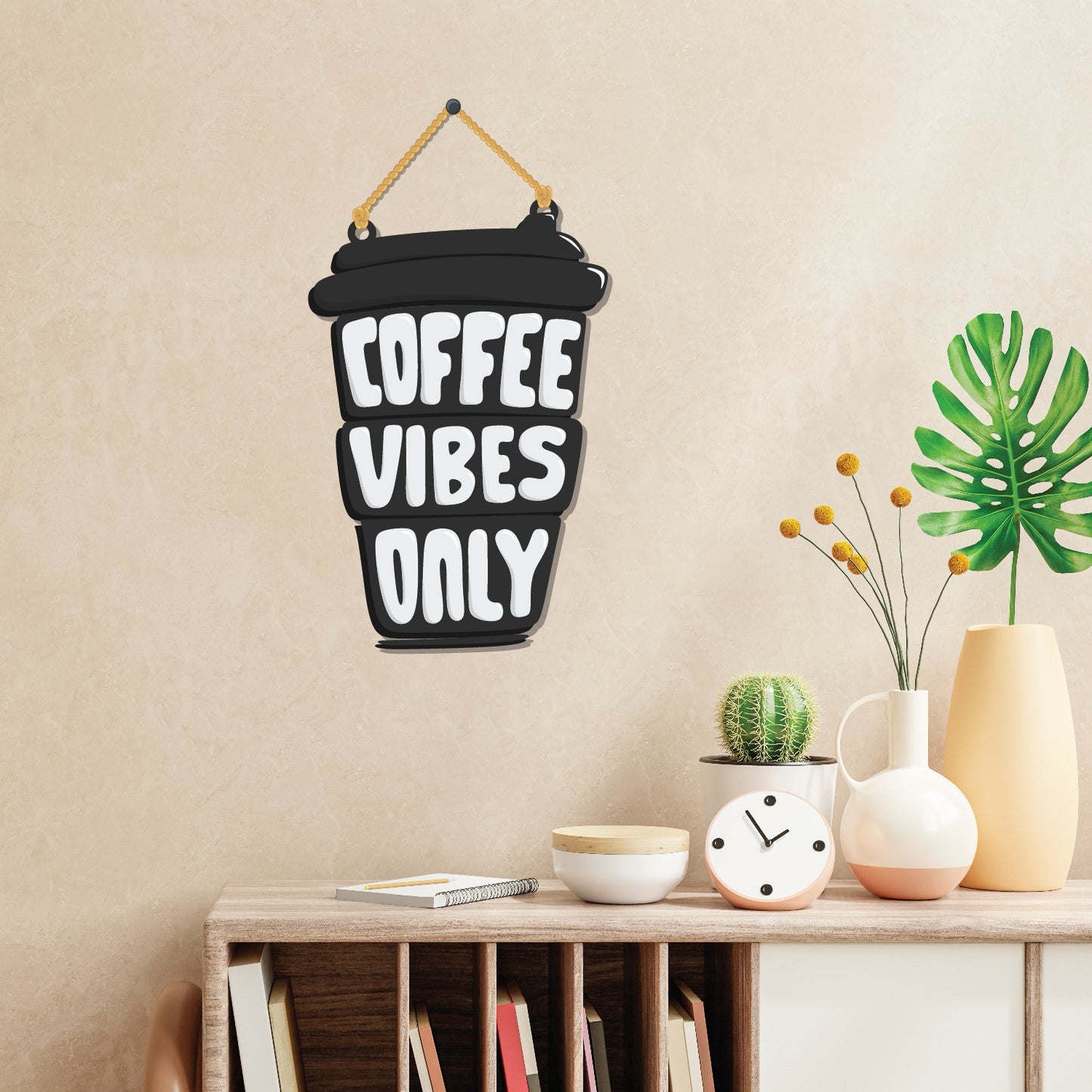 Coffee Vibes Only Wooden Wall Hanging