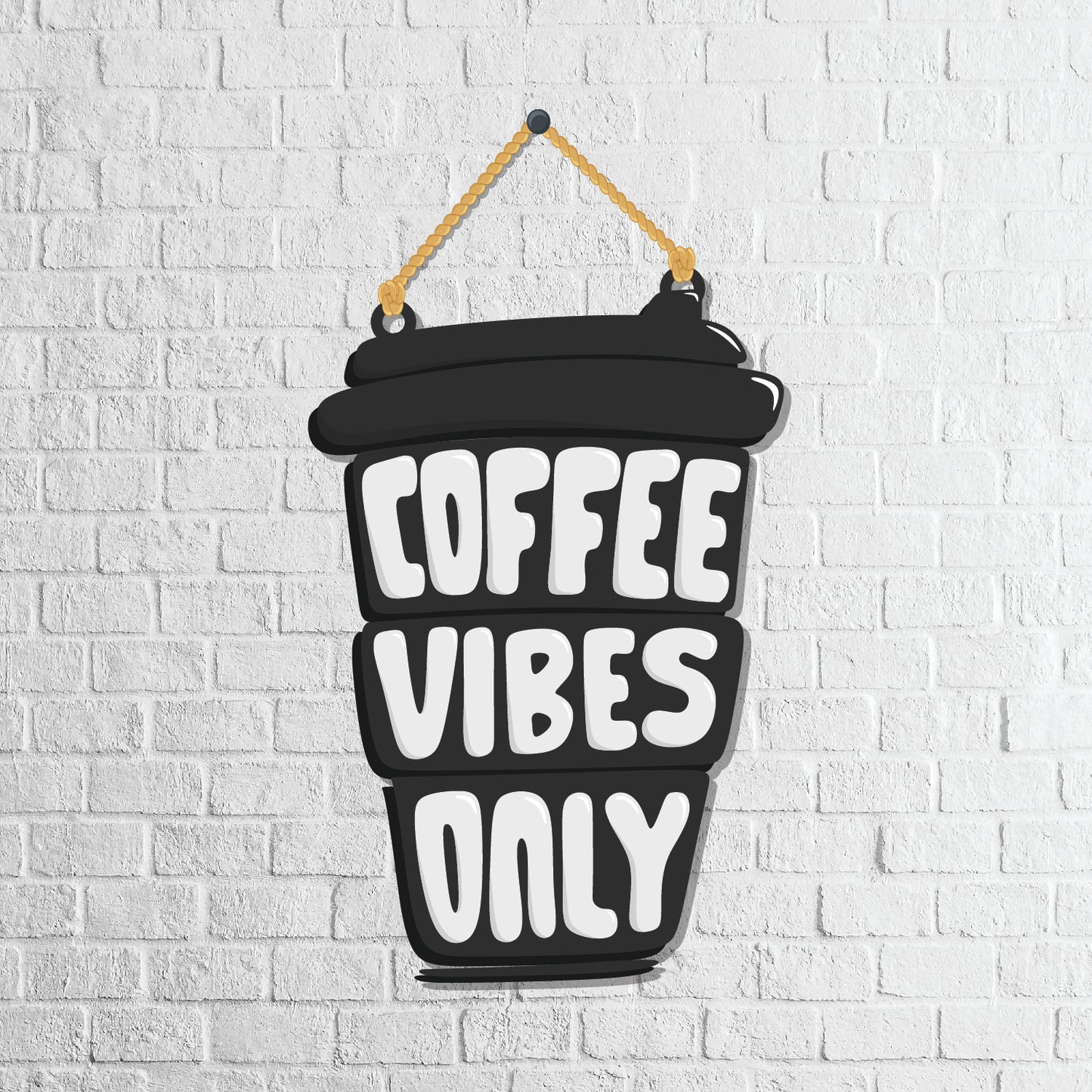 Coffee Vibes Only Wooden Wall Hanging