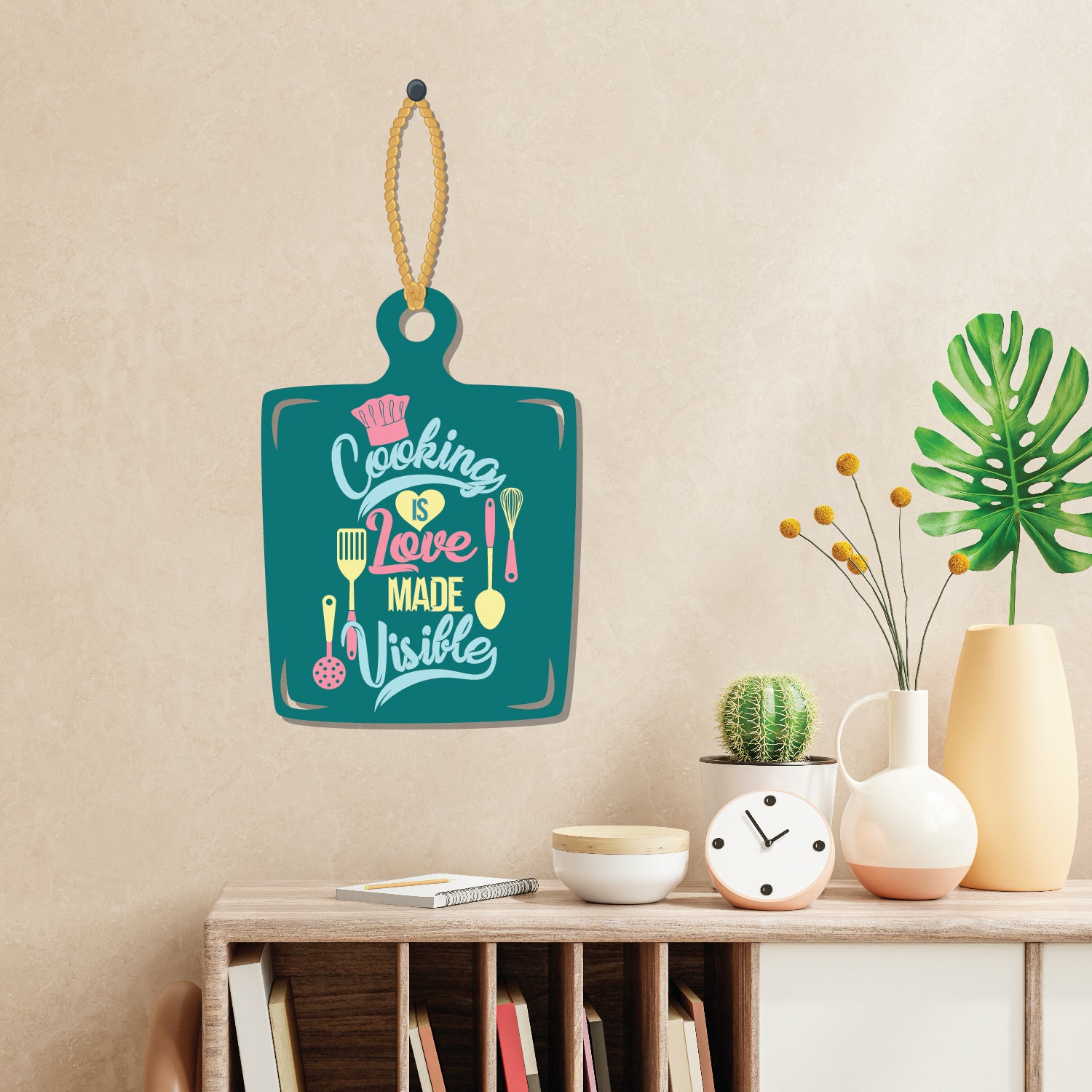 Cooking is Love made Visible Wooden Wall Hanging