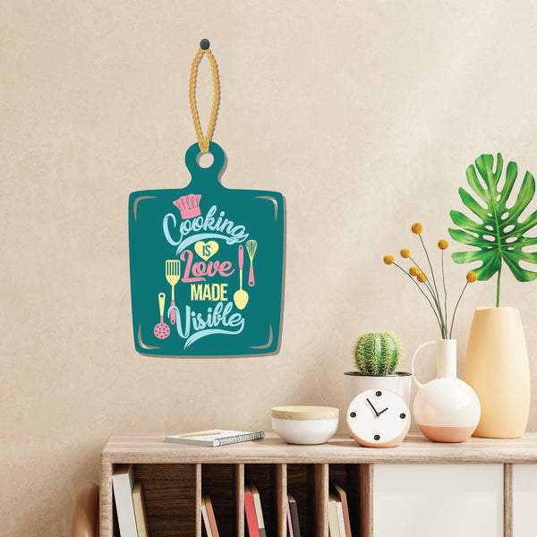 Cooking is Love made Visible Wooden Wall Hanging