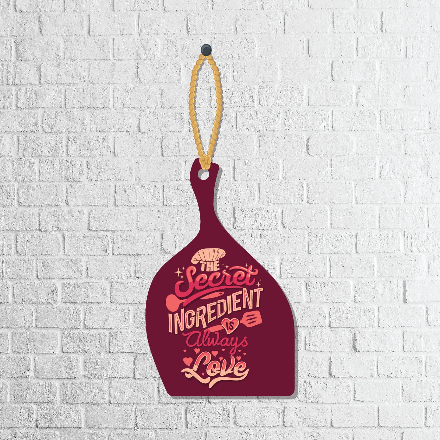 The Secret Ingredient is Love Wooden Wall Hanging