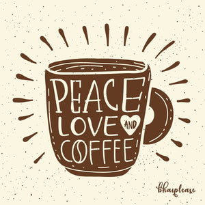 Peace Love Coffee Wooden Coaster